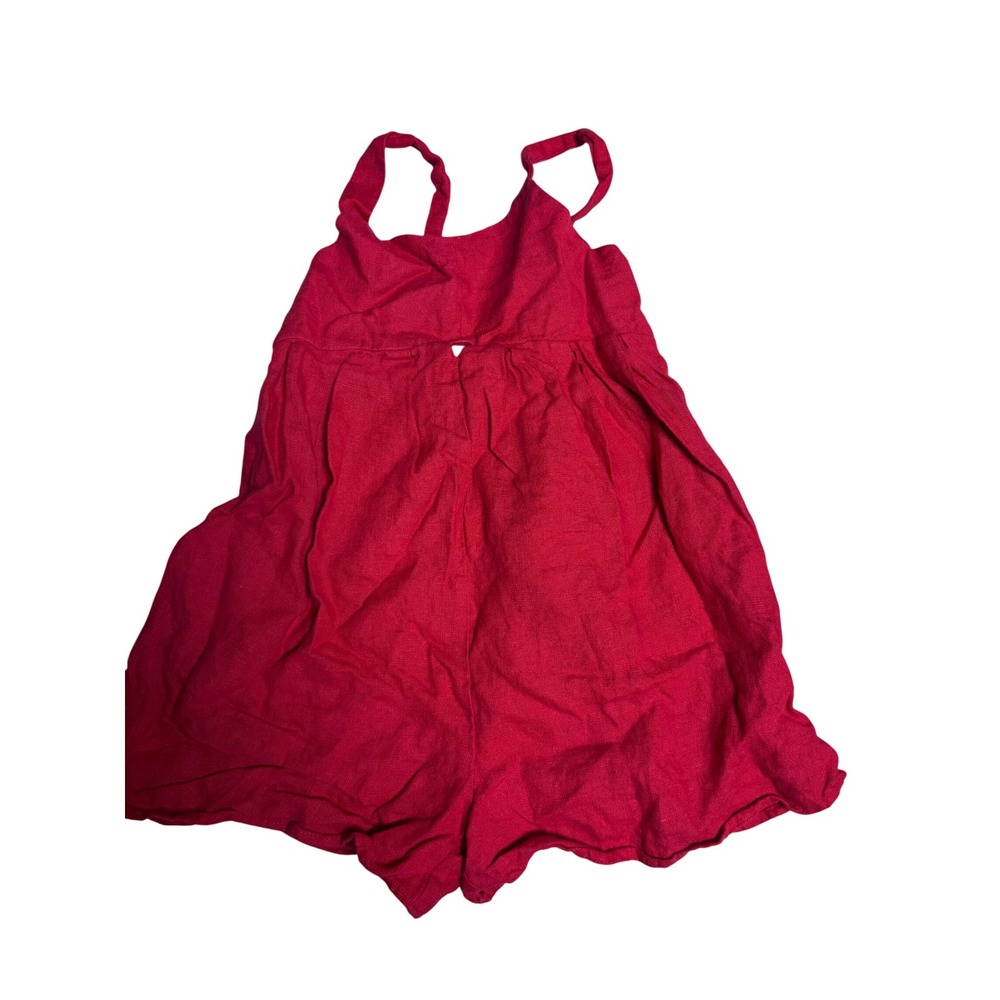Zara Red Romper Tie Back Sleeveless Casual Kids Size 8